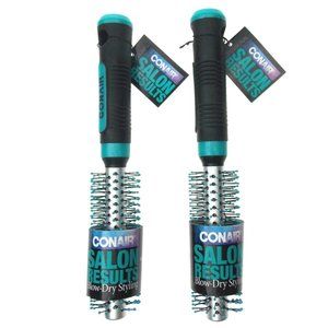 Conair Salon Results Lot 2 Brushes Small Blue Blow Dry Styling Round Rubber Grip
